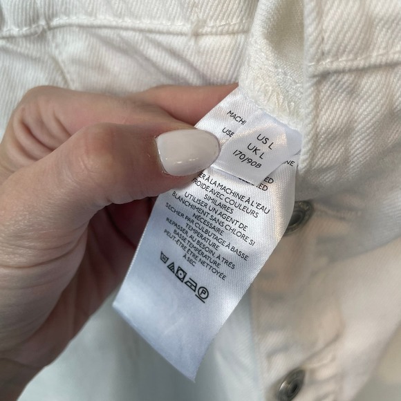 Free People We The Free Marci Jumpsuit Size Large Optic White Cotton Denim - Picture 13 of 15